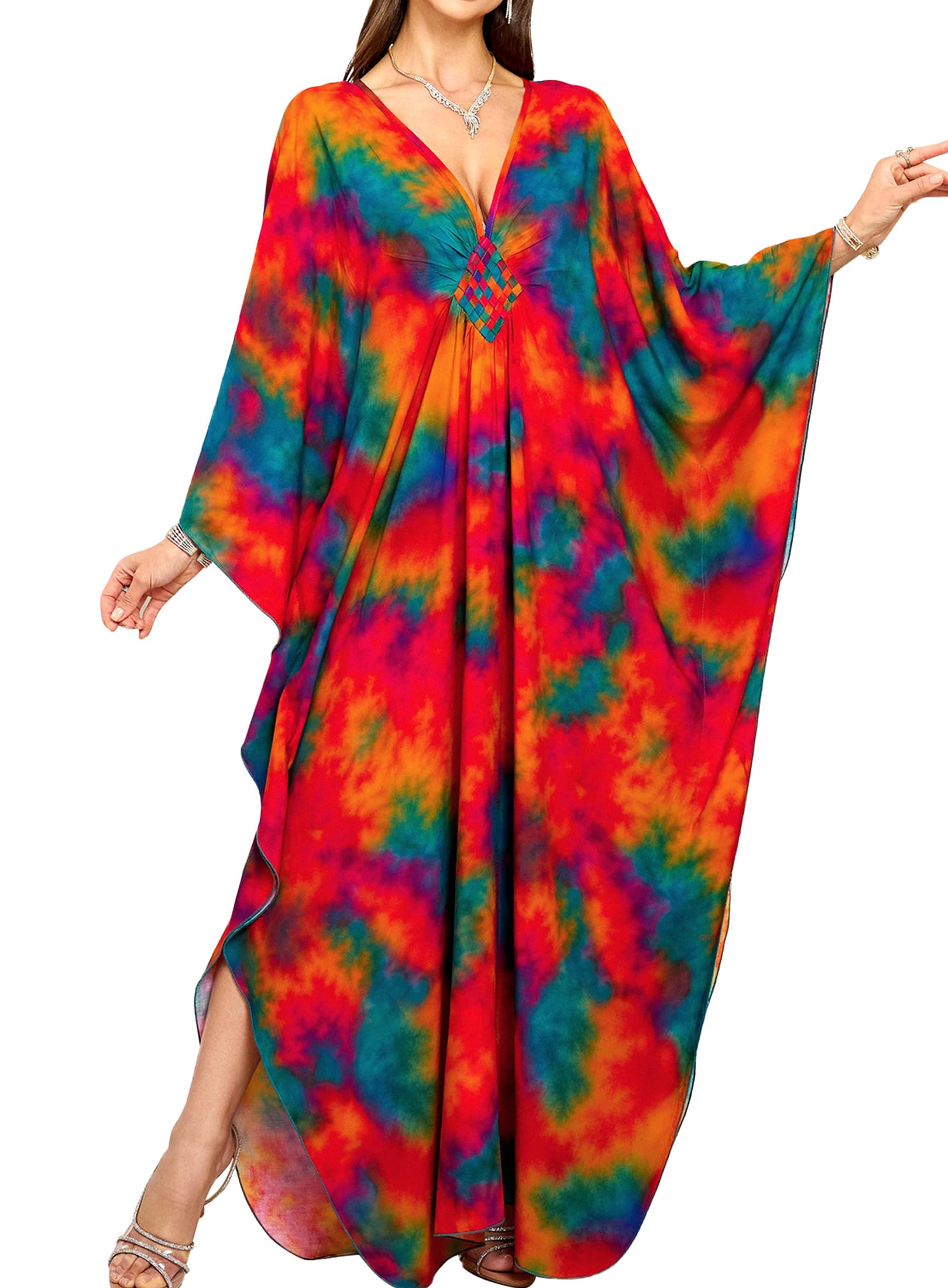 Kaftan Dresses Plus Size V-Neck Cover -Up