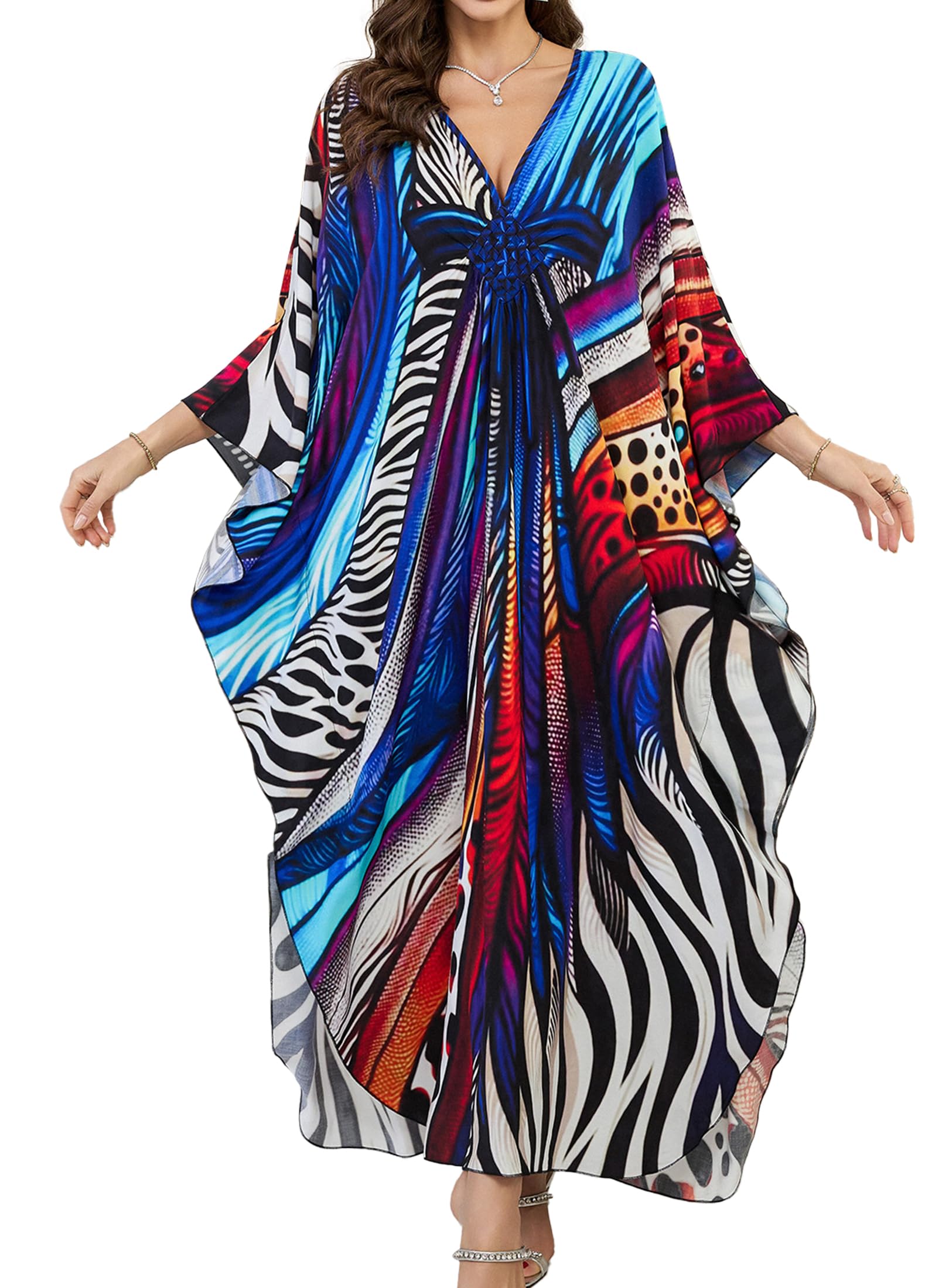 Kaftan Dresses Plus Size V-Neck Cover -Up